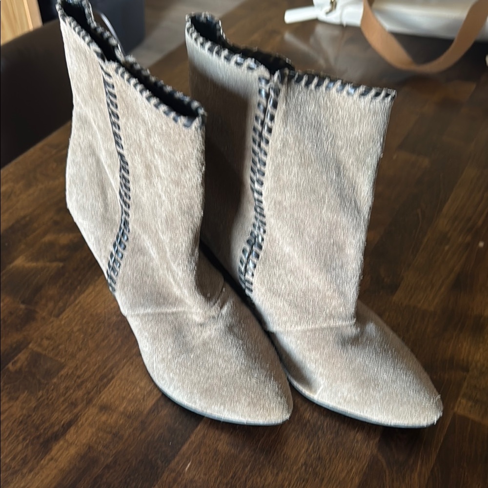 Charles David  Tan Ankle wedge Booties